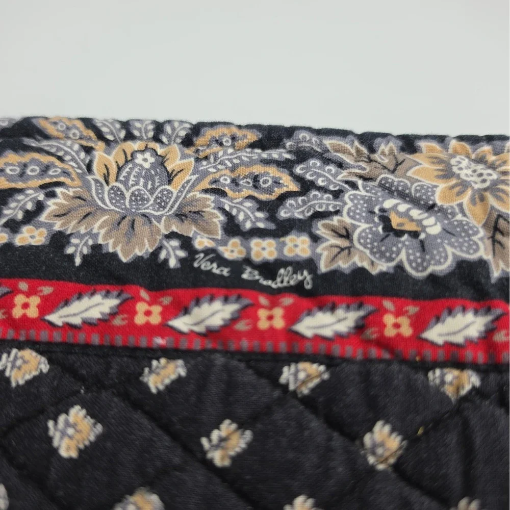 Vera Bradley Classic Black Retired 5 Placemats 6 Napkins Quilted Cotton Set